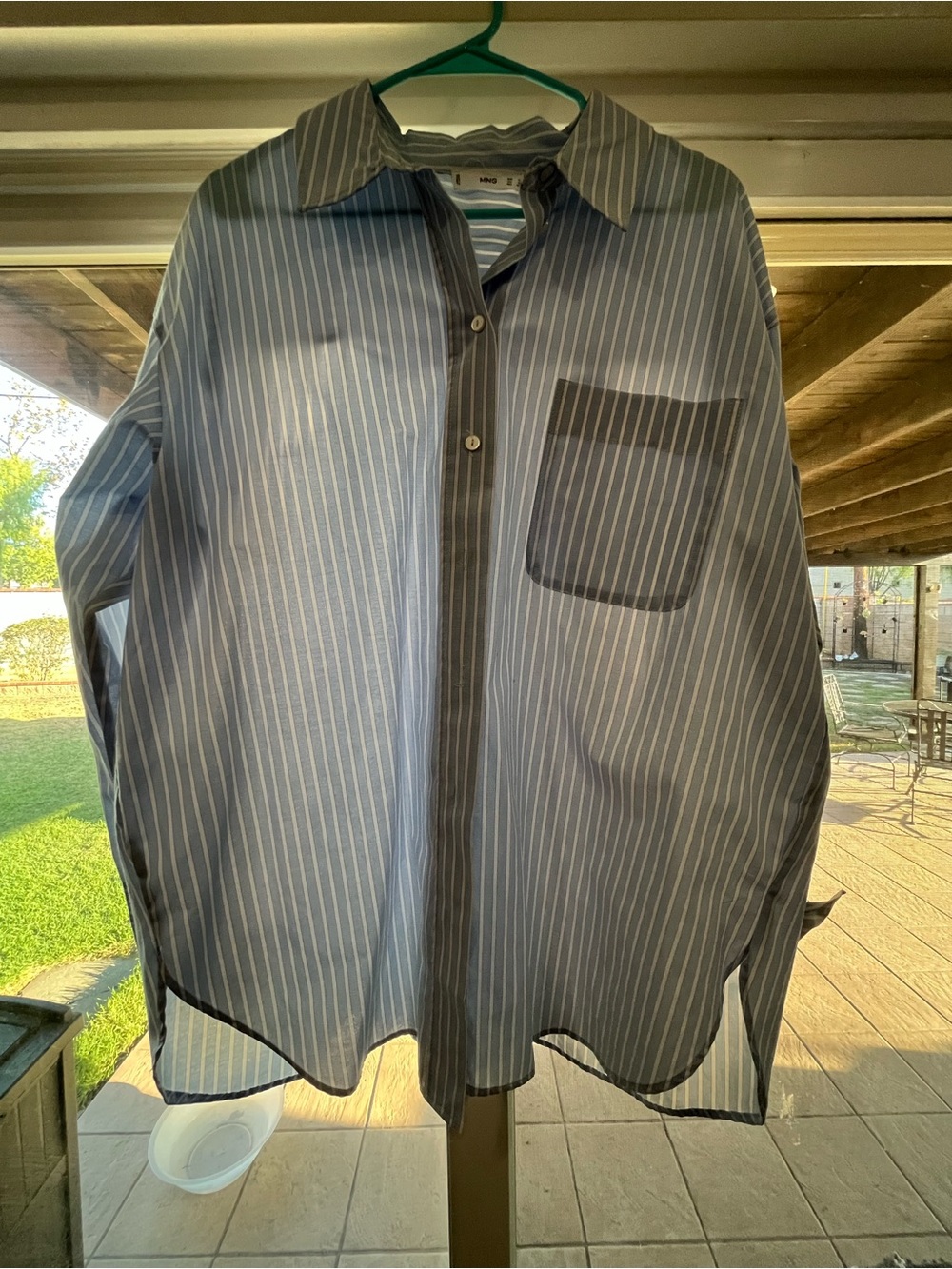 Striped Blue WomensButton-Up Shirt